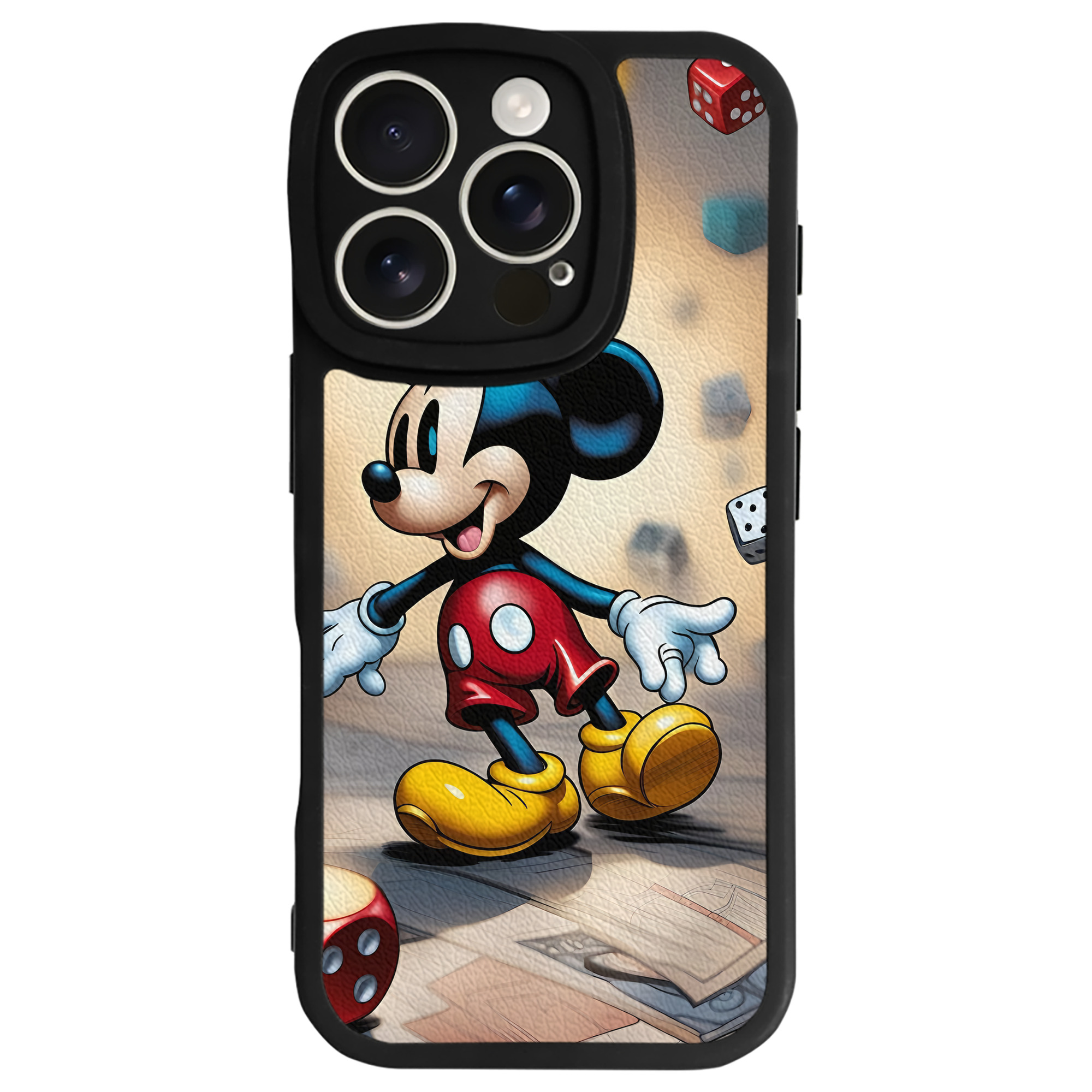 （画像用） ミッキーマウス Mickey Mouse 【iPhone 16シリーズ対応】シリコンスマホケース（レザー調） 材質：シリコン